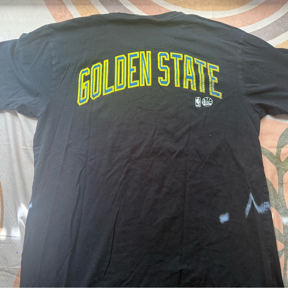 3/$10 Mitchell & Ness Golden State Warriors Black T-Shirt with Blue and Yellow